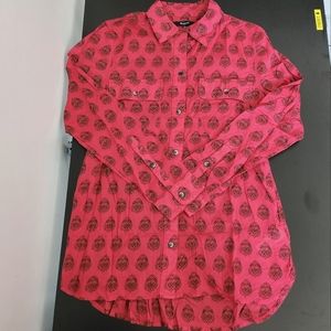 Red/Black Paisley Print Shirt